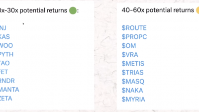 20~30 배 갈 코인들, 40~60배 갈 코인들